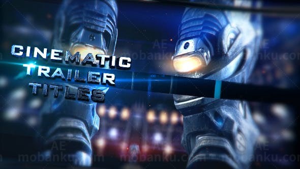 蓝色震撼影视文字标题预告片AE模板