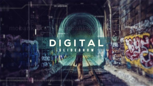 数字视差视频幻灯片AE模板