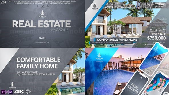 房地产广告宣传栏目包装AE模板