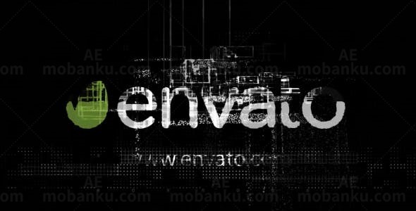 数字闪烁动画标志AE模板