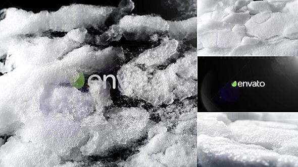 冰雪融化揭开标志动画AE模板