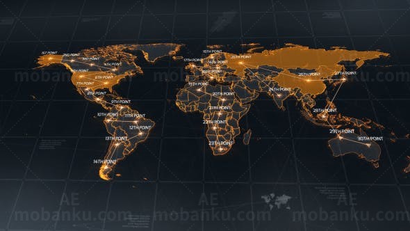 世界地图AE模板