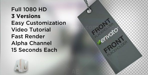 标签吊牌飘荡动画AE模板