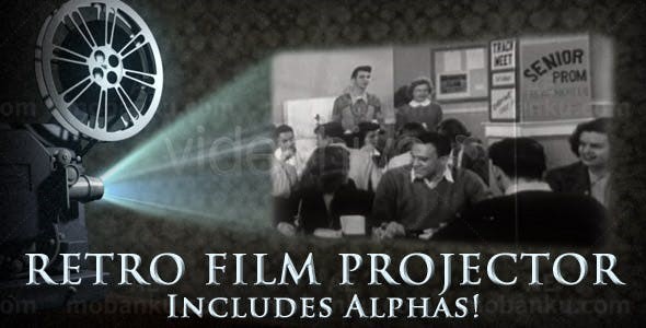 复古电影放映机效果图片视频展示AE模板