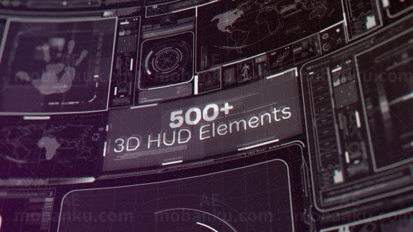 500+三维界面动画元素AE模板