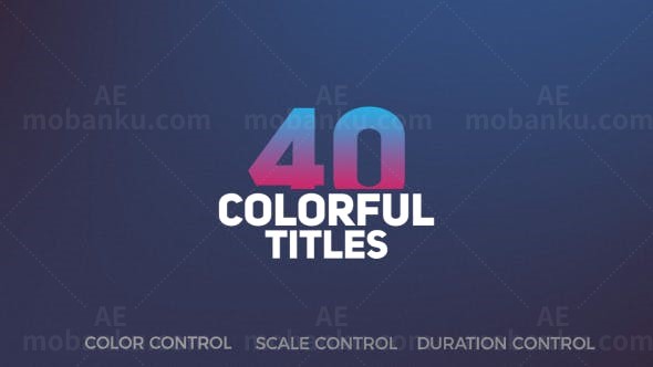 40组彩色文字标题AE模板