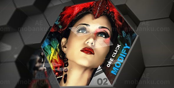 三维六边形退出展示效果AE模板