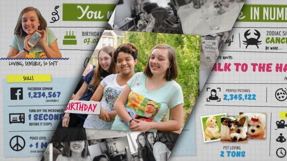 孩童伙伴儿童生日庆祝AE模板