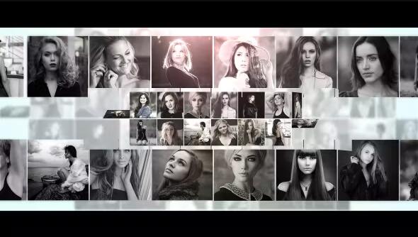 照片墙变换标志片头AE模板