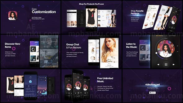 手机应用展示AE模板