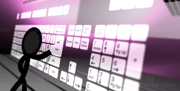 动感剪影小人场景揭示标志AE模板