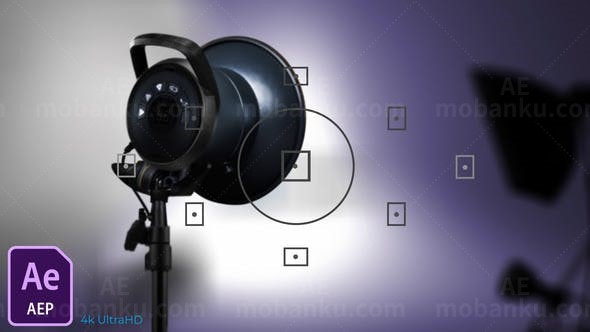 摄影师拍摄闪光效果展示标志AE模板