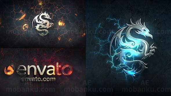 游戏标志特效展示AE模板