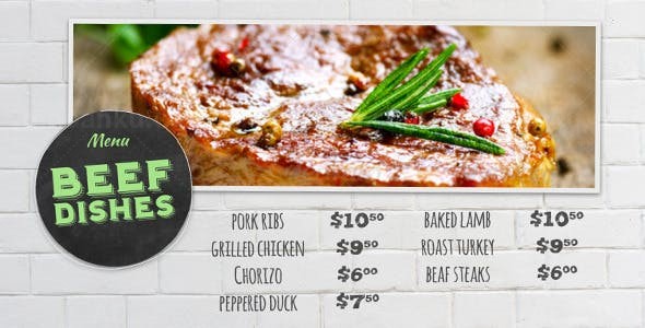 复古食物菜单展示AE模板