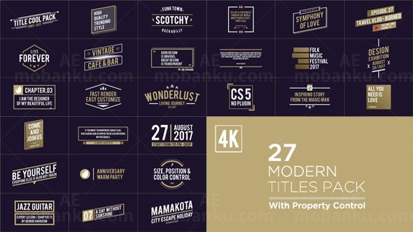 文字标题展示AE模板