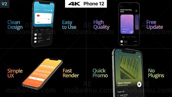 手机应用宣传展示AE模板