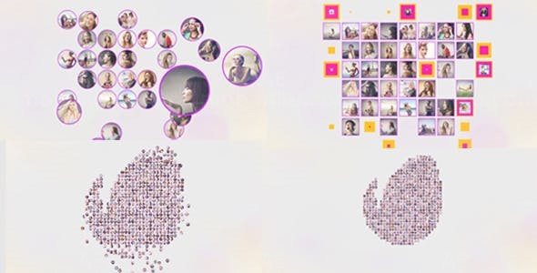 多图汇集变换标志展示AE模板