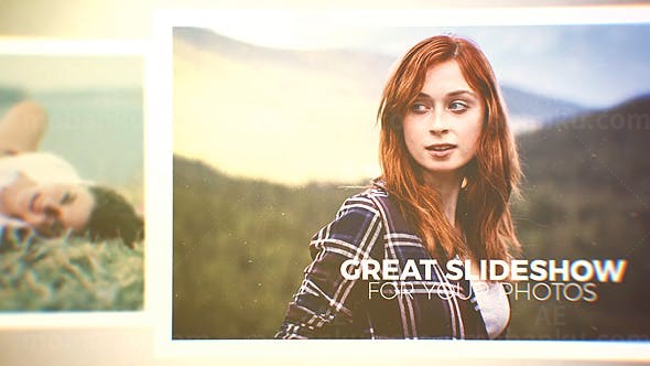 照片空间切换幻灯片AE模板