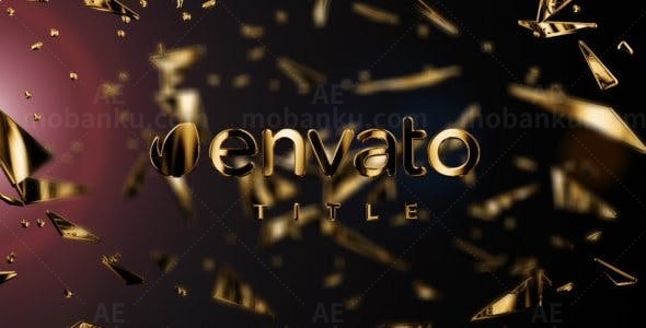 金色玻璃碎片反光AE模板