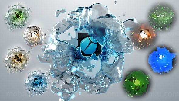 流体动画标志AE模板