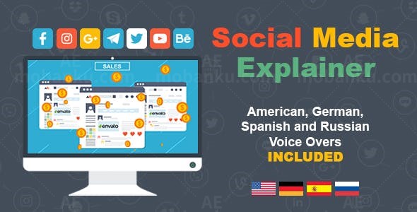 传媒解说动画元素包AE模板