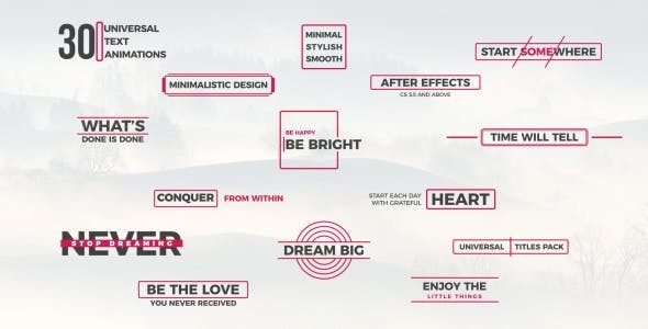 30组通用文字动画AE模板