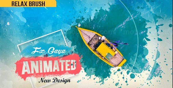 轻快笔刷幻灯片AE模板