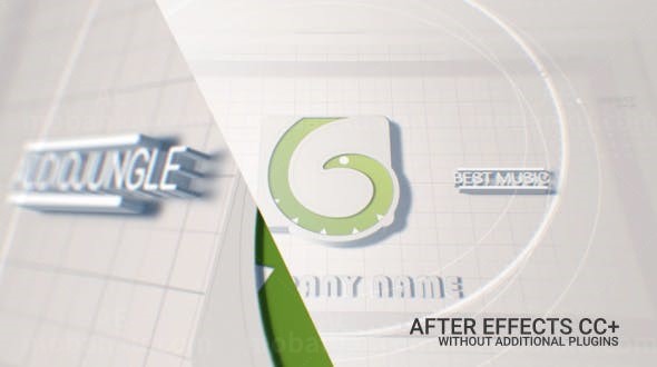 白色三维标志展示AE模板