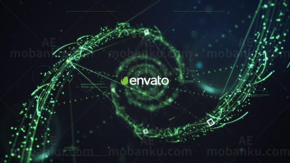 抽象DNA粒子特效片头AE模板