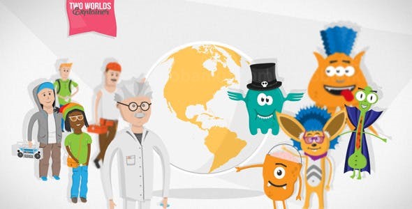 卡通解说角色动画包AE模板