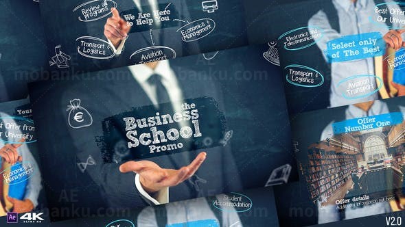 商务风格学校视频展示AE模板