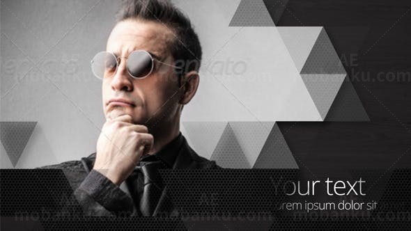 三角面展开幻灯片AE模板