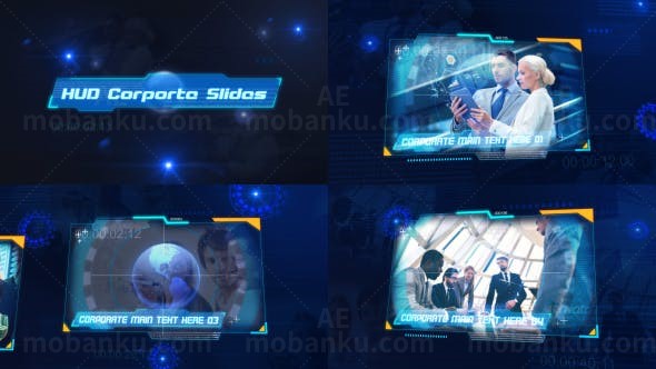 科技界面元素商企展示AE模板