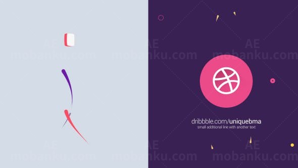 迷你形状动画标志AE模板