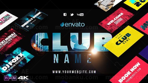 音乐节动感文字排版展示AE模板