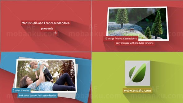 三维方块切换展示AE模板