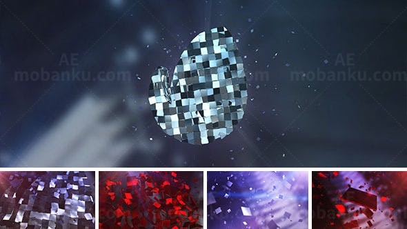 金属块组合变换标志AE模板