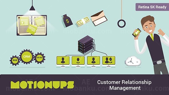 公司营销卡通动画元素AE模板