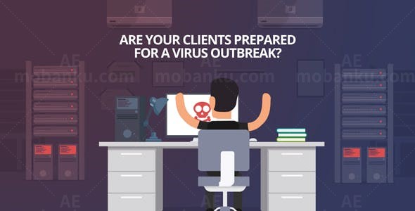 云主机卡通风展示AE模板