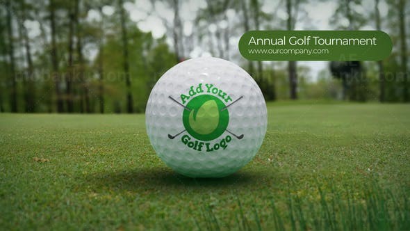 高尔夫球公司标志展示AE模板