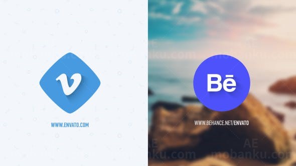 扁平标志片头AE模板