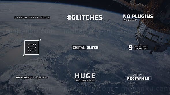 故障效果文字标题动画AE模板