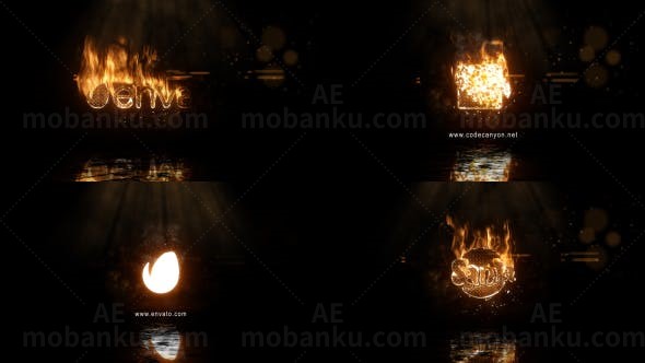 火焰标志展示AE模板