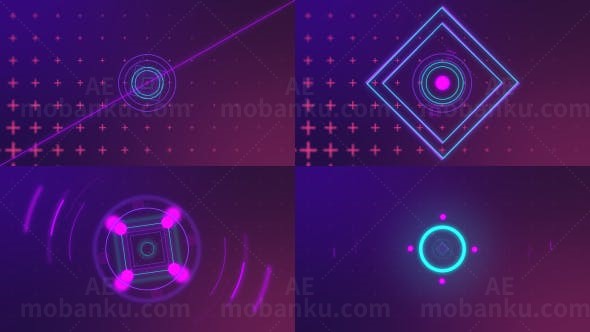 电音光效标志展示AE模板