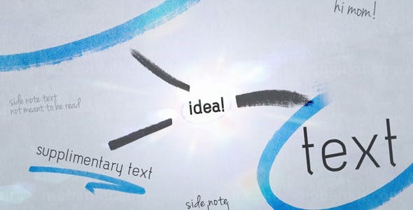 笔刷圈注文字导图效果展示AE模板