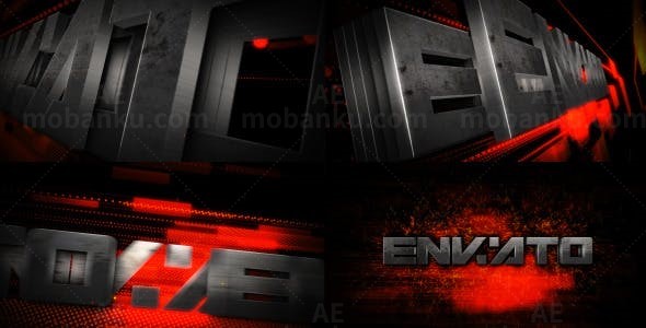 火花金属标志展示AE模板