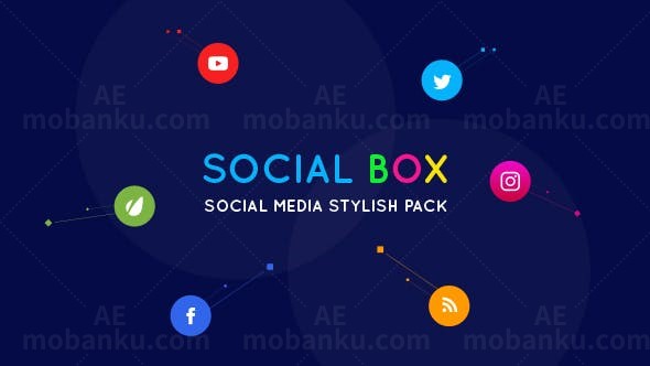 圆形媒体图标动画AE模板