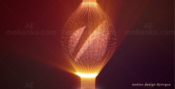 优雅粒子光束标志展示AE模板