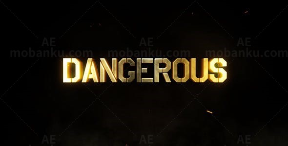 火花粒子文字标题预告片AE模板