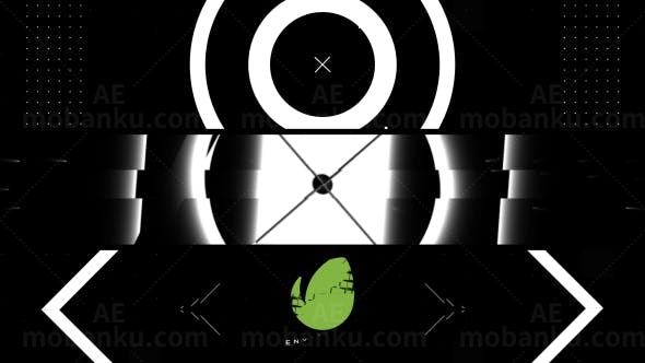 简洁黑白标志动画AE模板